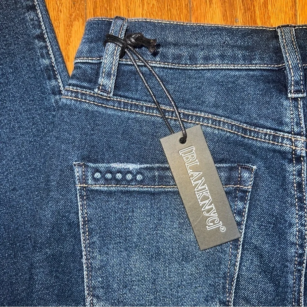 NWT Blank NYC The Madison High Rise Crop Dark Wash Jeans Raw Hem Size 25 - Picture 12 of 12